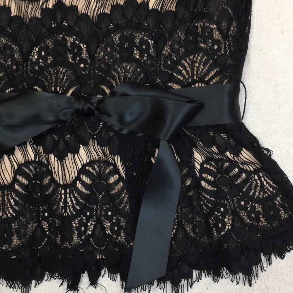 XScape by Joanna Chen Belted Black lace top 6 - Picture 2 of 8